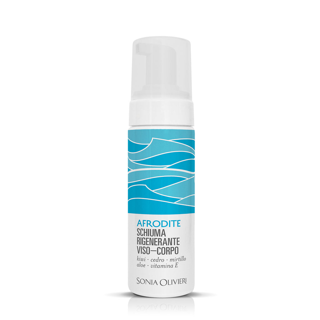 AFRODITE - Schiuma Rigenerante Viso-Corpo al Kiwi, Cedro, Mirtillo, Aloe, Vitamina E 150 ml